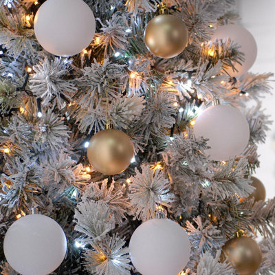 Festive Indoor & Outdoor Flickering 5ft Christmas Tree Lights 600 White and Warm White LEDs