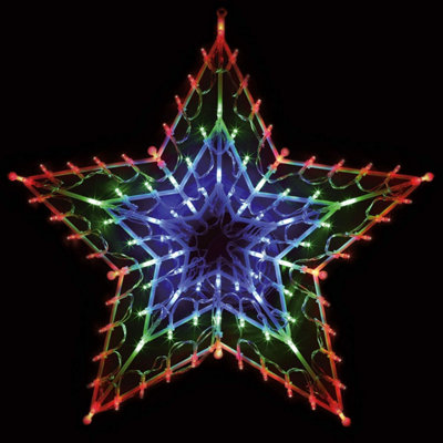 Festive Led Multi-coloured Star Light - Silhouette Window Decoration ...