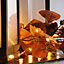 Festive Lights 2m 20 Amber LED Battery Powered Decorative Micro Firely Fairy String Lights on Silver Wire