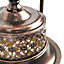 Festive Lights 39cm Solar Powered Bronze Moroccan Garden Metal Lantern