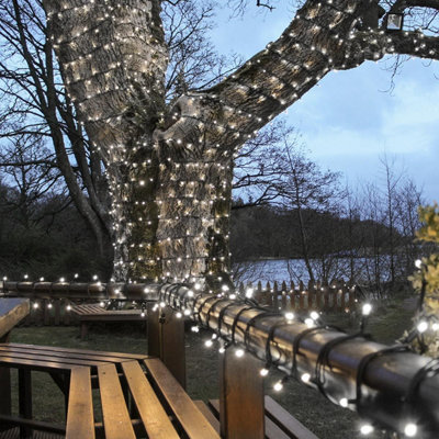 Festive Lights - ConnectPro 5m White Outdoor IP65 Connectable LED Christmas Fairy String Lights - No Plug