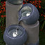 Festive Lights Solar & Back Up Battery Powered IP68 Cascading Effect LED Water Fountain - Stone Grey