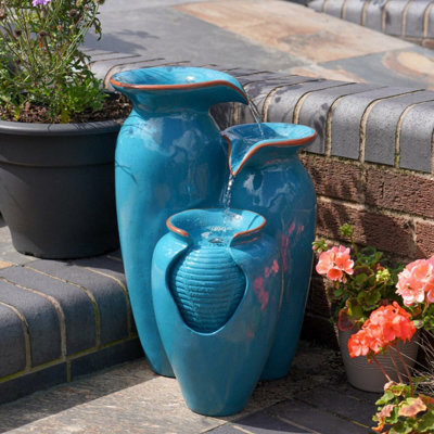 Festive Lights Solar & Mains Powered Cascading Water Feature IP68 ...