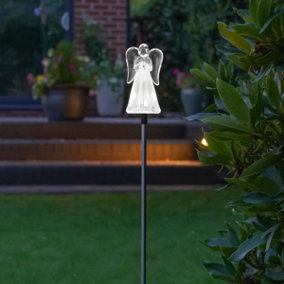 Festive Lights Solar Powered Angel LED Stake Light Memorial IP44 Outdoor Garden Rememberence Decoration
