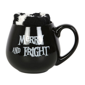 Festive Merry And Fright Mug And Socks Gift Set