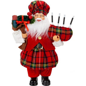 Festive Scottish Standing Father Christmas 30CM