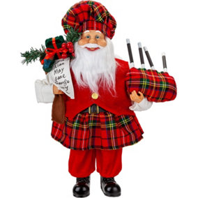 Festive Scottish Standing Father Christmas 40CM