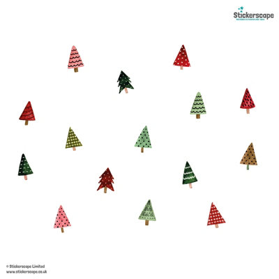 Horaldaily 45 PCS FEV6 Christmas Window Cling Sticker, Brown Xmas Trees Ball Ornaments Home Party Supplies Shop Window Glass Display Decoration