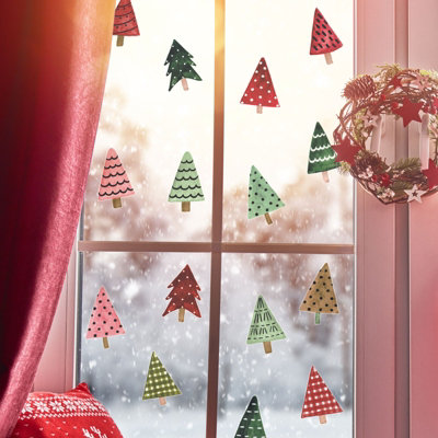 Festive Tree Christmas Window Stickers