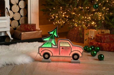 Festive Truck with Tree Infinity Christmas Decoration Light - 40cm Price Comparisons | Compare The Build