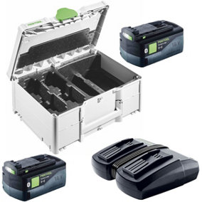 Festool 18V 5.0Ah Energy Set - 2x 18v Batteries BP18 5Ah + Twin DUO TCL6 Charger