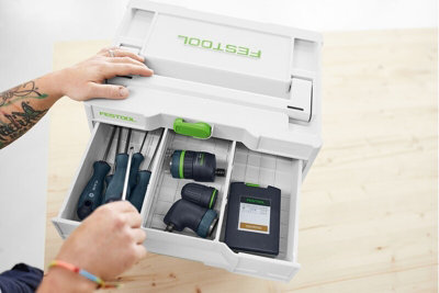 Festool 2 Draw Sortainer 3 SYS3-SORT/2 M 337 Systainer + Dividers Carry Case 40KG