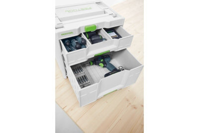 Festool 2 Draw Sortainer 3 SYS3-SORT/2 M 337 Systainer + Dividers Carry Case 40KG