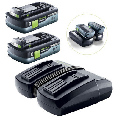 Festool 205034 HighPower Battery Pack BP 18 Li 4AH HPC-ASI x 2 + Dual ...