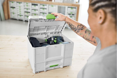 Festool Single Drawer Systainer SYS3-COMBI M 337 1 Draw Deep Carry Case +Divider