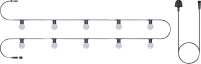 Festoon Black Rubber IP44 10m/10x2w Colour Chg Lam