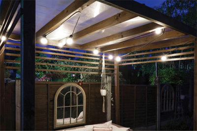 Festoon Black Rubber ip44 10m/10x2w Cool White Clear lamps