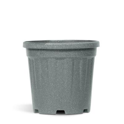 FHG Fenice Heavy Duty Stone Grey Pot, Extra Large Round Planter With Drainage Holes, D60 H47cm, 90 Litres