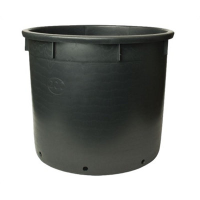 FHG Giant Black Heavy Duty Large Plant Pot with Drainage Holes, D95 H73cm - 350 Litres Volume