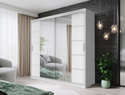 FHIF DALLAS 120cm White Sliding Door Wardrobe Modern Bedroom Storage ...