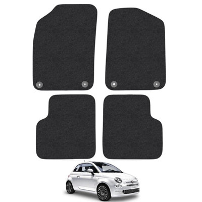 Fiat 500 2013-Onwards Car Floor Mats Carpet Tailored fit 4pc Set Anti-Slip Black