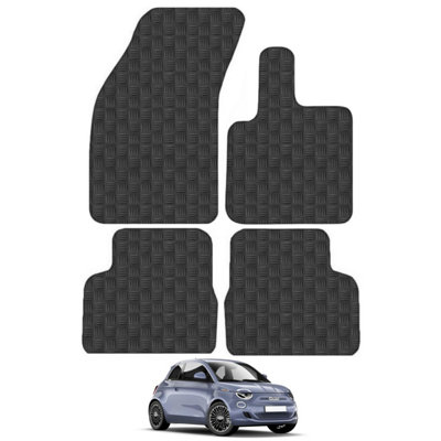 Fiat 500 Electric 2021-Onwards Car Floor Mats Rubber Tailored Fit Set Heavy-Duty