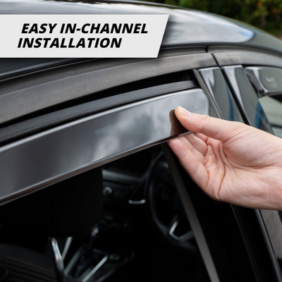 thumbnail image 2 of Heko Tinted Wind Deflectors For Fiat 500X (2015-Up) 5-Door – 4-Piece Set, In-Channel Fit, Made In Poland 2 of 5