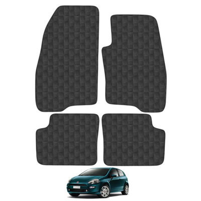 Fiat Grande Punto 2006-2012 Car Floor Mats Rubber Tailored Fit 4pcs Heavy-Duty