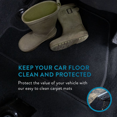 Fußmatten Fiat Panda 2012-2015 Black Tailored Floor Car Mats Carpet /Rubber infr