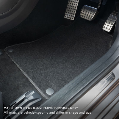 Tailored Black Carpet Floor Mats For Fiat Panda 2015-on – Front + Rear With Clips 4 thumbnail image