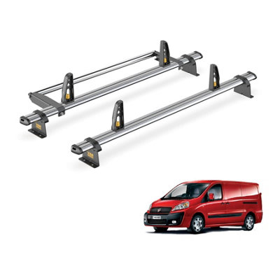 Fiat Scudo 2 Bar Roof Rack + Ladder Roller for 2007-2016 (With Rear Tailgate Door) - Van Guard Trade