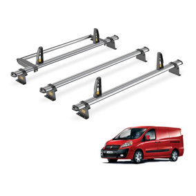 Fiat Scudo 3 Bar Roof Rack + Ladder Roller for 2007-2016 (With Rear Tailgate Door) - Van Guard Trade