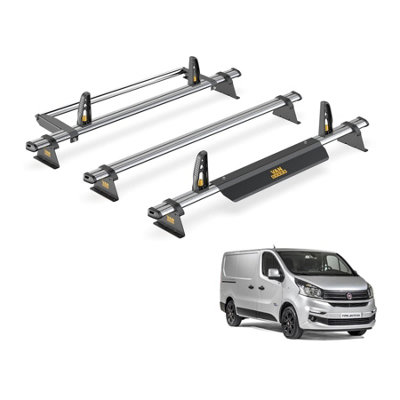 Fiat Talento 3 Bar Roof Rack + Ladder Roller for 2016+ (Standard Roof with Rear Barn Doors) - Van Guard Trade