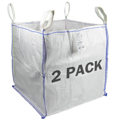 FIBC Bulk Bag - One Tonne Builders Bag - Heavy Duty Garden Waste Bag Extra Large - Premium Grade Dumpy Bag with 4 Lifting Handles