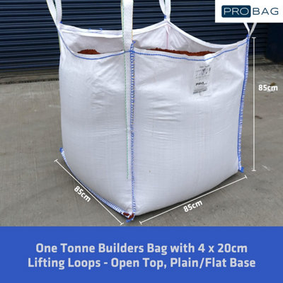 FIBC Bulk Bag - One Tonne Builders Bag - Heavy Duty Garden Waste Bag Extra Large - Premium Grade Dumpy Bag with 4 Lifting Handles