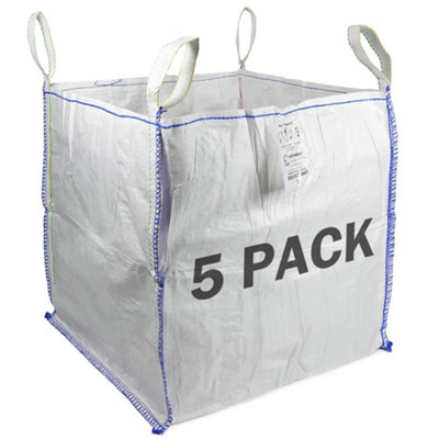 FIBC Bulk Bag - One Tonne Builders Bag - Heavy Duty Garden Waste Bag Extra Large - Premium Grade Dumpy Bag with 4 Lifting Handles