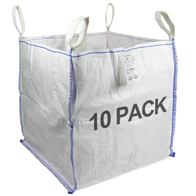 FIBC Bulk Bag - One Tonne Builders Bag - Heavy Duty Garden Waste Bag Extra Large - Premium Grade Dumpy Bag with 4 Lifting Handles