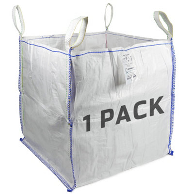 FIBC Bulk Bag - One Tonne Skip Bag- Heavy Duty Garden Waste Bag Extra Large - Premium Grade Dumpy Bag with 4 Lifting Handles