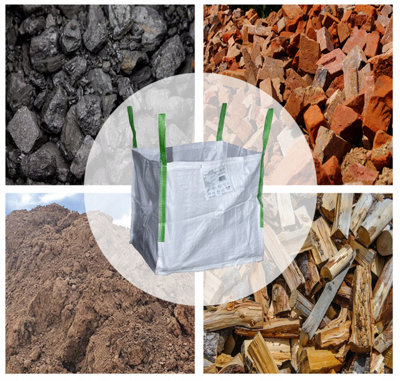 FIBC Dumpy Bags 1.5 Ton Bulk Jumbo Builders Garden Aggregate Sack 90x90x120cm Pack of 5 - 3