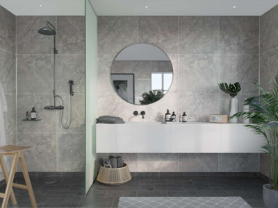 Fibo Scandinavian Silver Grey Marble Tile Wall Panel