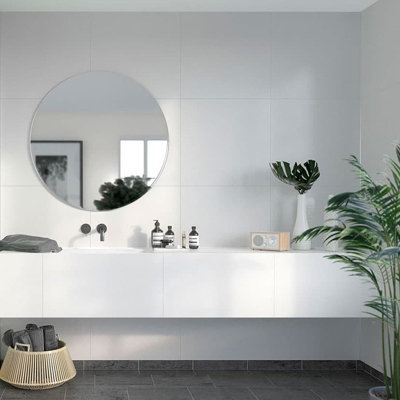 Fibo Scandinavian White Silk Tile Wall Panel