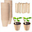Fibre Biodegradable Pots Round Seedling Plant Pots (100 Pcs x 8 cm) Large Seed Pots for Growing Plants