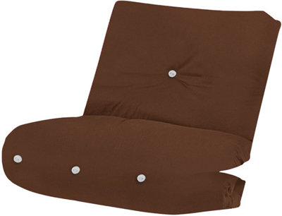 Fibre Foam Filled Futon Mattress, (1 Seater Single (90x190cm), Brown)