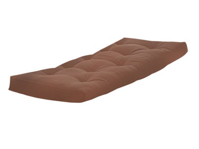 Fibre Foam Filled Futon Mattress, (1 Seater Single (90x190cm), Brown)
