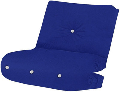 Fibre Foam Filled Futon Mattress, (1 Seater Single (90x190cm), Dark Blue)