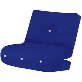 Fibre Foam Filled Futon Mattress, (1 Seater Single (90x190cm), Dark Blue)
