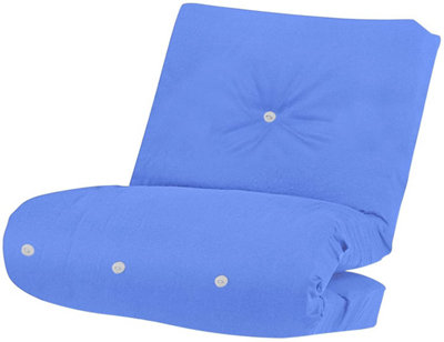 Fibre Foam Filled Futon Mattress, (1 Seater Single (90x190cm), Lilac)
