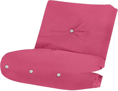 Fibre Foam Filled Futon Mattress, (1 Seater Single (90x190cm), Pink)