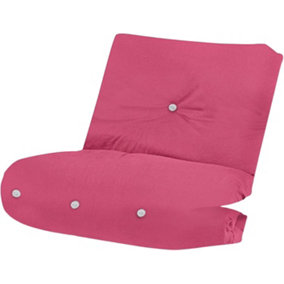Fibre Foam Filled Futon Mattress, (1 Seater Single (90x190cm), Pink)