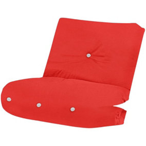 Fibre Foam Filled Futon Mattress, (1 Seater Single (90x190cm), Red)